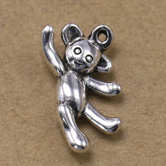 20 Stück Alloy Bear Anhänger Charms DIY Schmuck Herstellung Zubehör für Halskett
