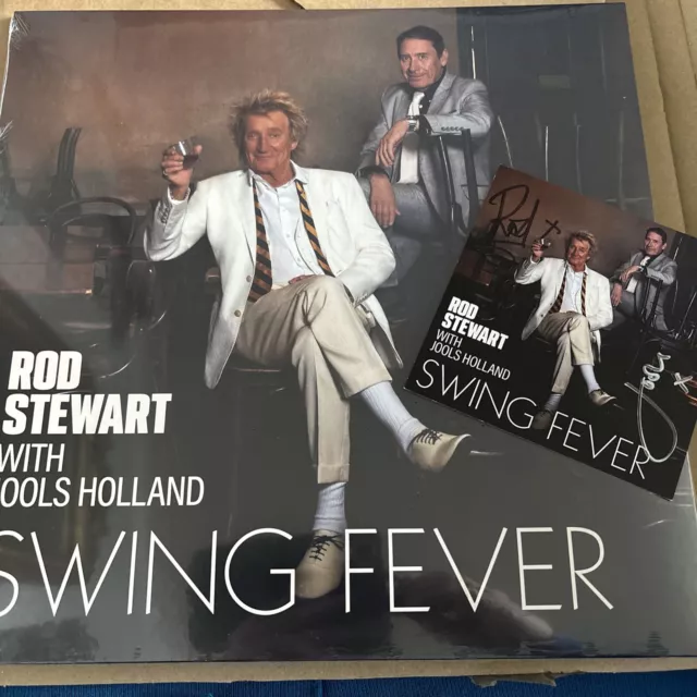 Swing Fever Signed Rod Stewart Jools Holland Black Vinyl Sealed Vinyl