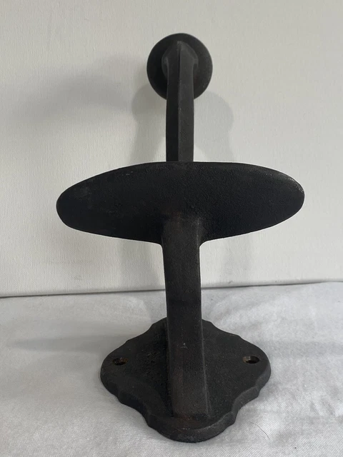 LARGE HEAVY Antique Cast Iron Barn Stable 10” Tall Harness Tack Hook 4lbs. 3