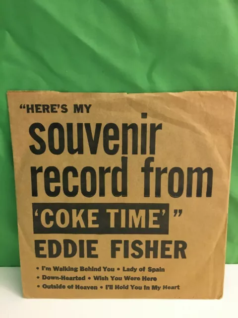 Eddie Fisher Coke Time Souvenir Record, 6 Jukebox songs (RCA Victor) 45 RPM