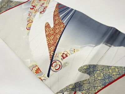 6263985: Japanese Kimono / Vintage Fukuro Obi / Woven Flower Rhombus