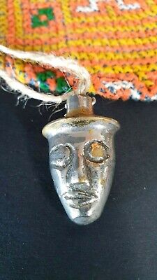 Old Timor Tribal Silver & Brass Face Pendant on Cord beautiful collection...