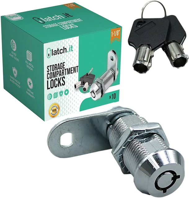 LATCH.IT 1-1/8” RV Storage Locks | 10-Pack RV Compartment Locks | Utility Cam Lo