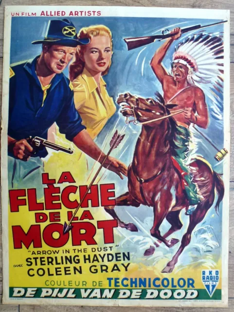 belgian poster western ARROW IN THE DUST, STERLING HAYDEN, COLEEN GRAY, INDIENS