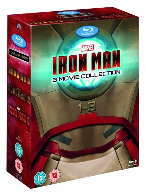 IRON MAN 1-3 [Blu-ray Set] The Complete Marvel Trilogy 1 2 3 Collection Avengers