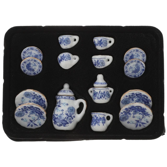 MINI TOY CUPS and Saucers Decor Tea Set Miniature Models Dollhouse £10.