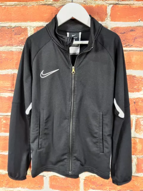 Boys Nike Age 8-9 Years Black Zip Lightweight Sports Track Jacket Coat 128-137Cm