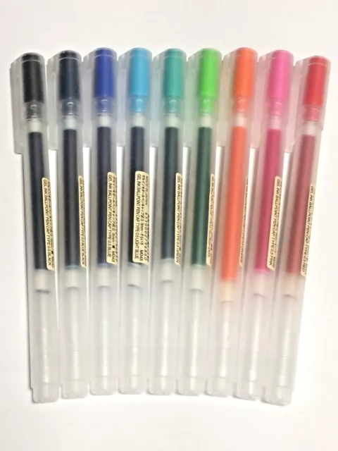 10Pcs Muji Gel Ink Ballpoint Pen Refills 4Color 0.38/0.5mm +1pcs