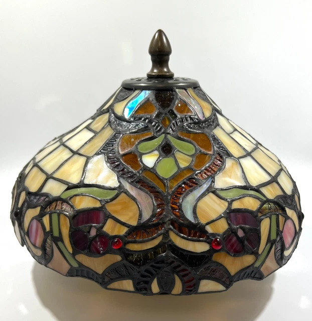 Vintage Tiffany Style Stained Glass Inverted Ceiling Lamp