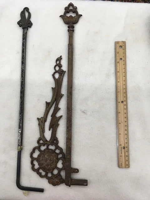 Antique Victorian Cast Iron Curtain Rods Swing Arm Pair Art Deco parts