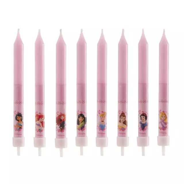 Geburtstagskerzen mit Disney Prinzessinnen Motiv, 8 Kerzen, 9cm, Tortendeko
