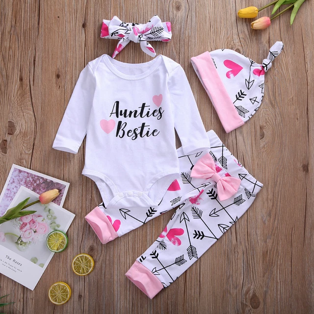 Abiti neonata neonata bambine vestiti top tute romper + pantaloni leggings