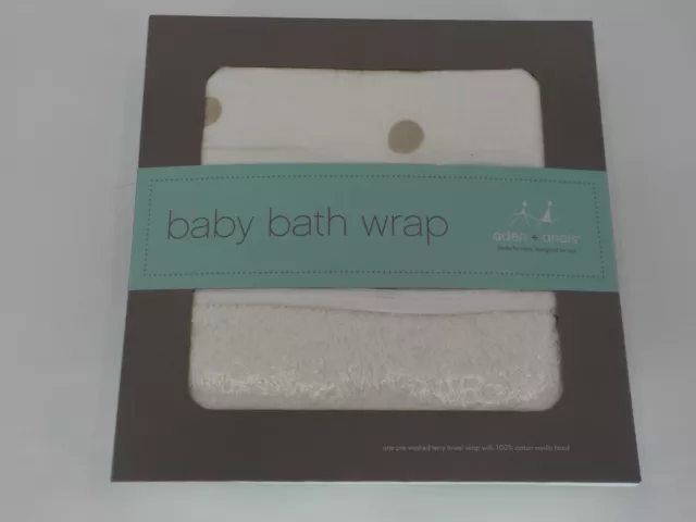 Aden+Anais Baby Bath Wrap 1 Prewashed Terry Towel Wrap With 100% Ctn Muslin Hood