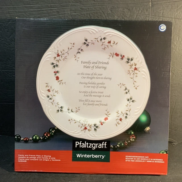 NEW  Pfaltzgraff Winterberry 12" Plate of Sharing Family and Friends     SERVING