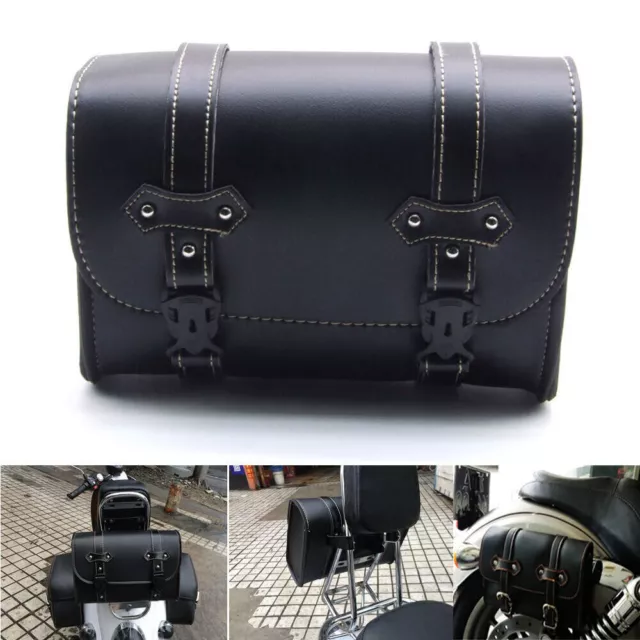 Universal PU Leder Motorrad Satteltaschen Seitentasche Gepäcktaschen Luggage DE*
