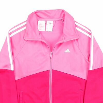 ADIDAS Rosa Sports Poliestere Casual Track Giacca Ragazze L 2