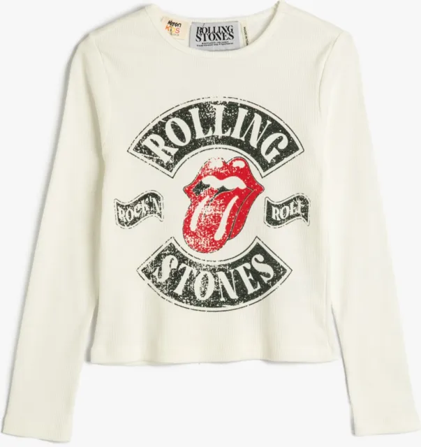 Size (S-2XXL) Kinder Cotton Girls The Rolling Stones T Shirt, Lizenziert, Langär