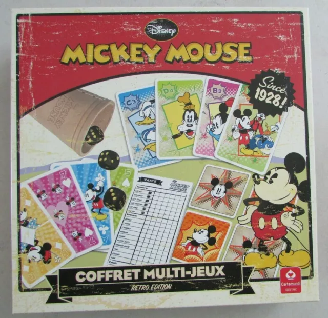 Coffret multi-jeux Mickey Mouse Retro édition Cartamundi Règles des jeux incluse