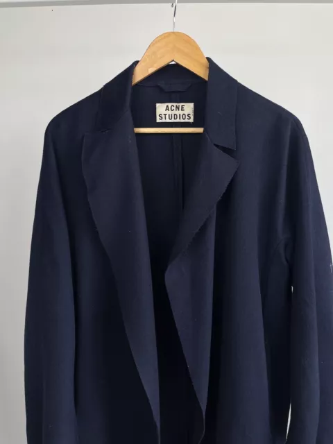 ACNE STUDIOS WOOL COAT Avagard Navy Blue Woman’s Size ￼32