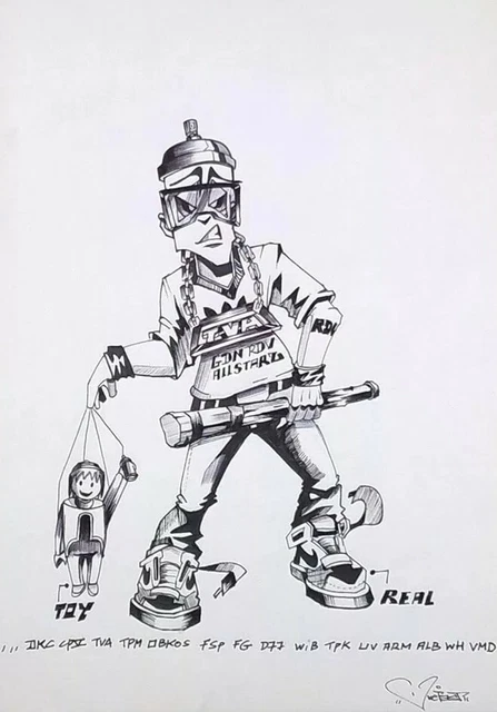 Dessin Original Graffiti Sonic Bad - Street Art Signé - Seen/Tkid/Iz/Duster...