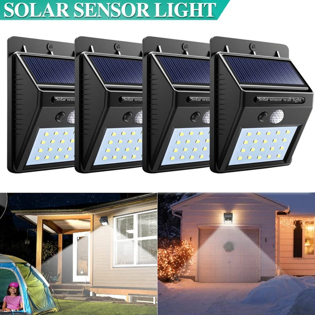 4PCS 20 LED Solar Powered PIR Motion Sensor Light Garden Outdoor Security Lights