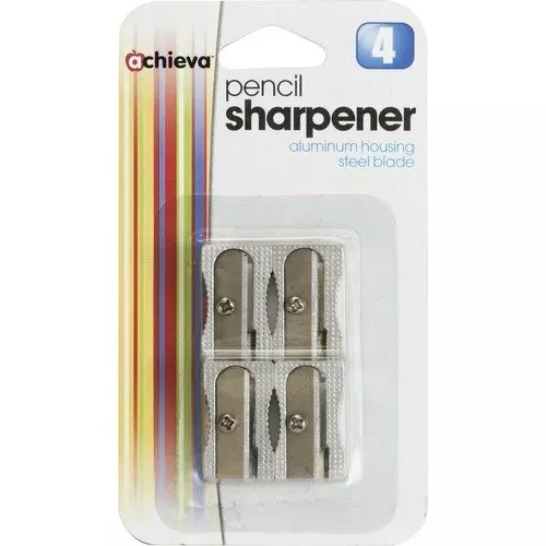 Officemate Metal Pencil Sharpener, Metallic Silver, 4/Pack (OIC30218)