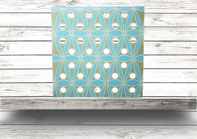 Stained Glass Window Hanging, Square, Stained Glass Sun, Blue Green, Gift