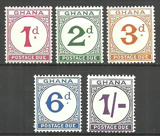 Ghana - Portomarken Satz postfrisch 1958 Mi. 6-10