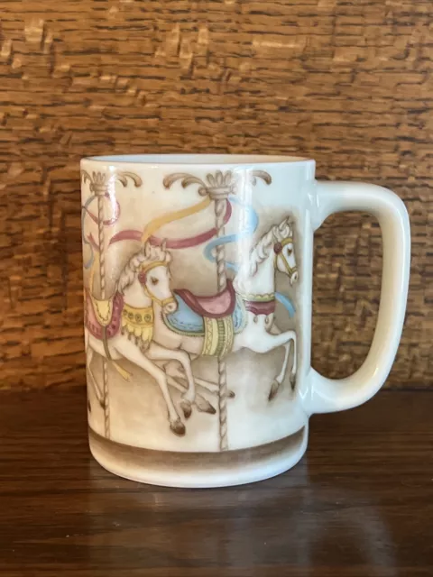 Vintage Otagiri Carousel Horse Horses Coffee Mug Tea Cup Merry Go Round Japan