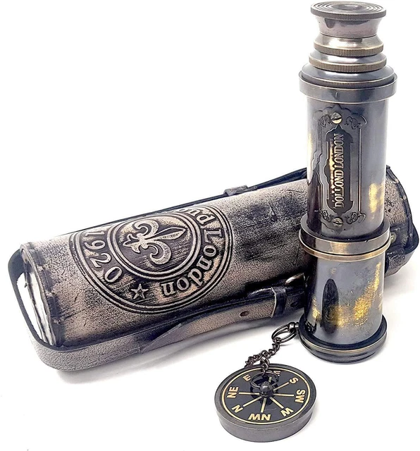 Antique Telescope/Spyglass Replica in Leather Box (Dollond London's) Hand held