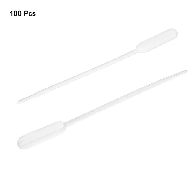 100 Pcs Clear Plastic Fine Tip Liquids Pipetting Pipette 0.5ml
