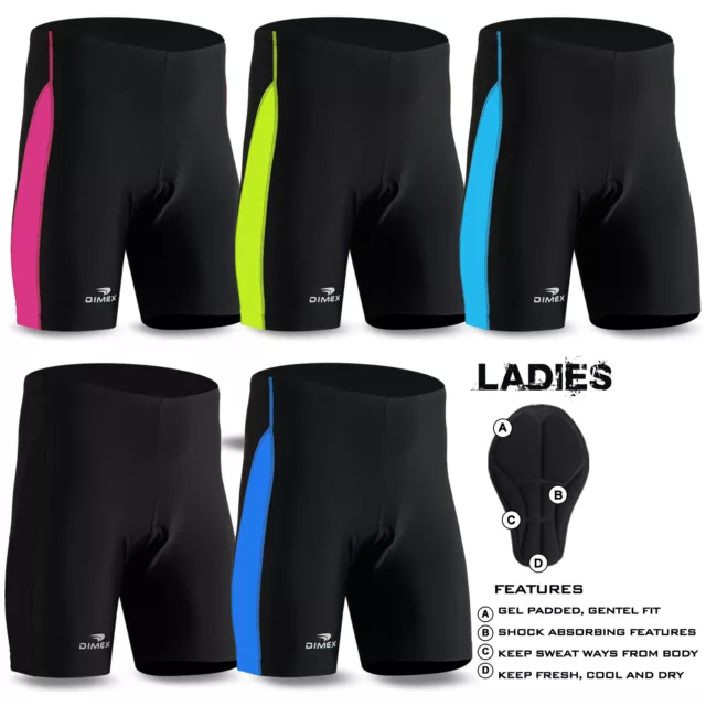 Women Ladies Cycling Padded Shorts Bicycle Wears Short Coolmax Anti-Bac XS to XL