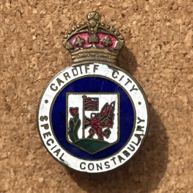 World War 2 Cardiff City Special Constabulary Police Lapel Badge WW2 Obsolete