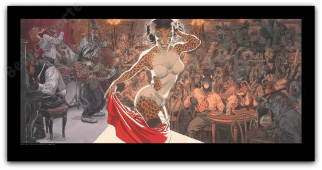 Affiche Juanjo GUARNIDO Blacksad Jazz'n Fun's Club 50x100 cm