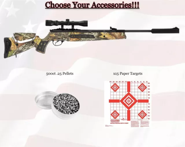 Hatsan MOD 125 Sniper Camo Vortex QE .22 Caliber Air Rifle with Pellets  Bundle