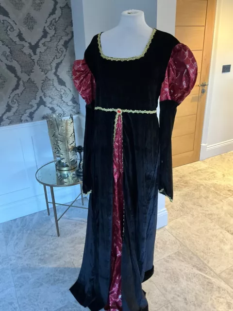 Medieval Queen Fancy Dress Costume Dress Headpiece XL Uk 22 24 2