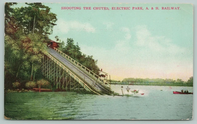 Niverville NY Albany & Hudson Railroad,Electric Amusement Park~Shoot Chutes 1910