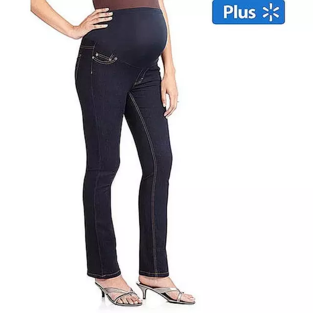 Oh! Mamma Maternity Women's Plus Straight Leg Jeans with Full Panel, 2X