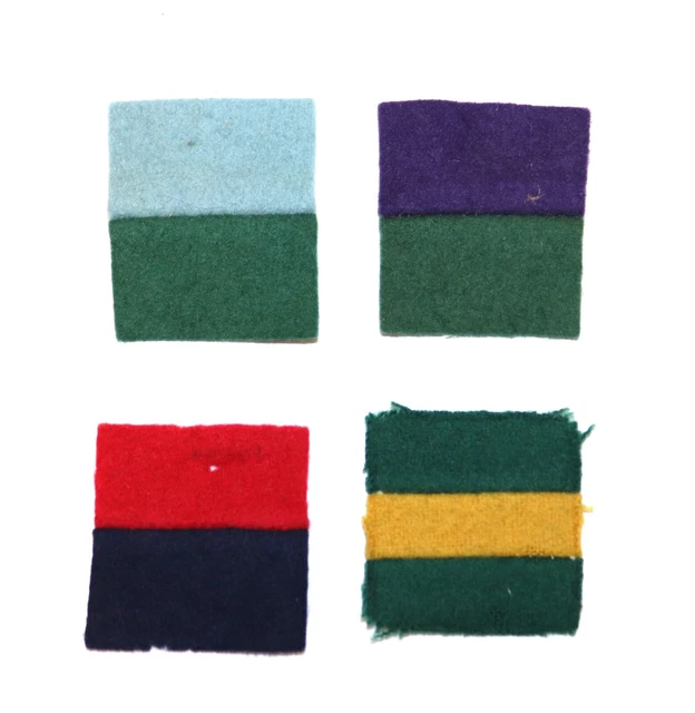 4 DIFFERENT ORIGINAL WW2 Australian Army Unit Colour Patches - H.Q ...