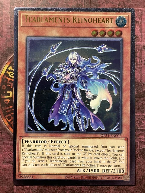 GERMAN YUGIOH TEARLAMENTS Reinoheart OP21-EN002 Ultimate Rare Nm
