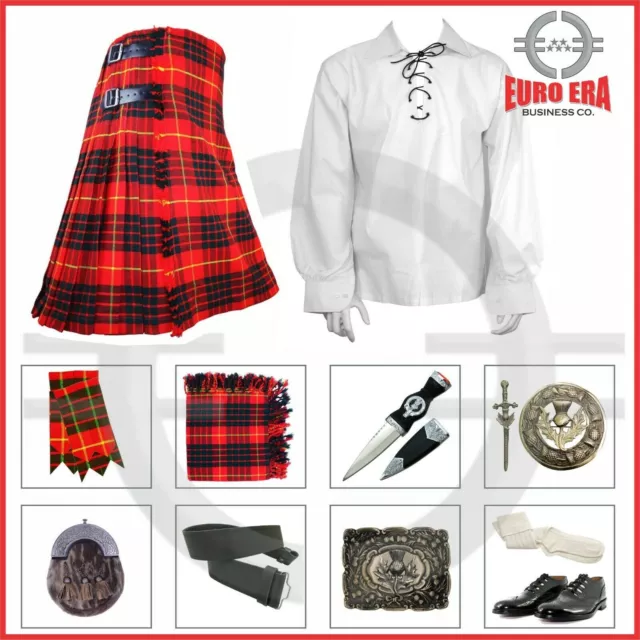 Herren Rose Tartan Kilt 13-teiliges Outfit Kilt-Set Komplettes Zubehör... 3