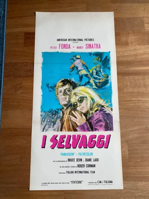 53S,LOCANDINA,I selvaggi The Wild Angels,Roger Corman,Fonda Dern biker,moto 1966