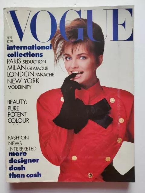 9/1987 UK VOGUE Paulina PORIZKOVA Yasmin LE BON Lisa BONET Turlington ...