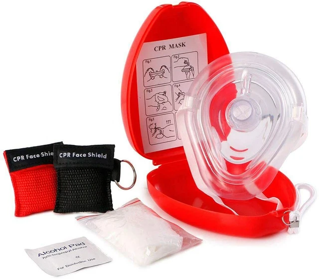CPR MASK WITH OneWay Valve First Aid Face Shield With Bonus Pocket