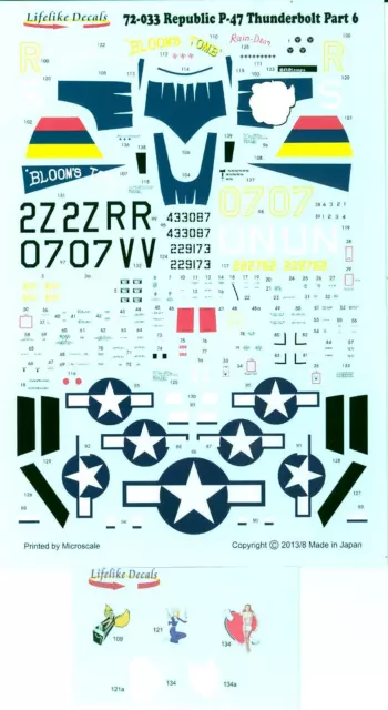 Lifelike Decals 1/72 REPUBLIC P-47D THUNDERBOLT Fighter Part 6 2