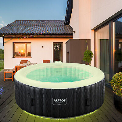 Arebos IN-OUTDOOR VASCA IDROMASSAGGIO SPA POOL Wellness Massaggio Riscaldamento GONFIABILE circa 
