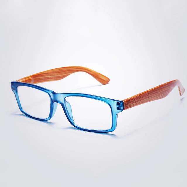 Imitation Wood Square Reading Glasses For Men Women Classic Full Frame Glasses