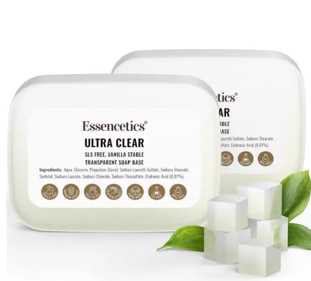 Essencetics 2 LB Ultra Clear Glycerin Soap Base - Melt & Pour SLS/SLES Free