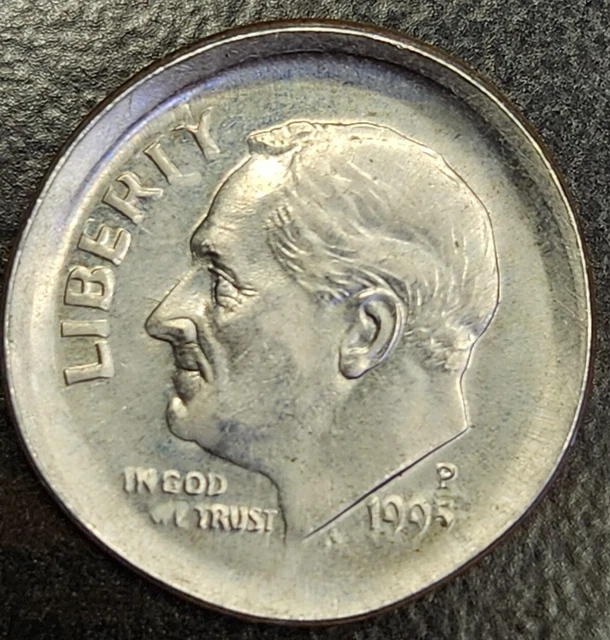 1995-P BU 10c Roosevelt Dime***ERROR Brockage Broadstruck***