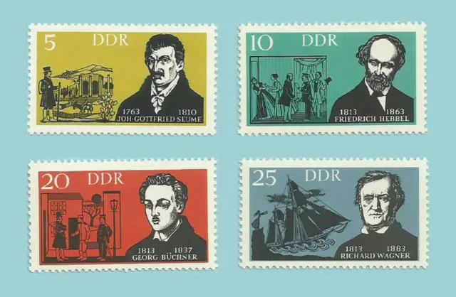 Postfrische DDR-Briefmarken Michel-Nr. 952-955**Berühmte deutsche Künstler 1963